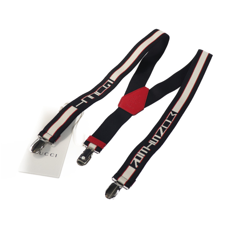 GUCCI suspenders 502405 leather Rubber 
