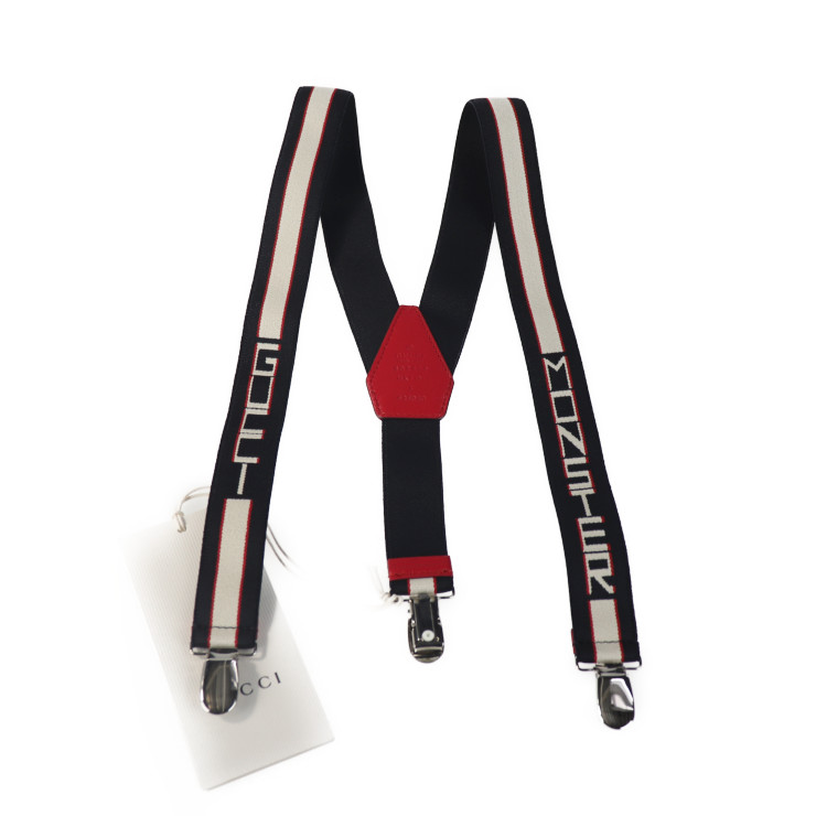 GUCCI suspenders 502405 leather Rubber 