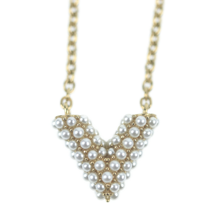 LOUIS VUITTON Necklace M68358 metal Fake pearl gold | eBay