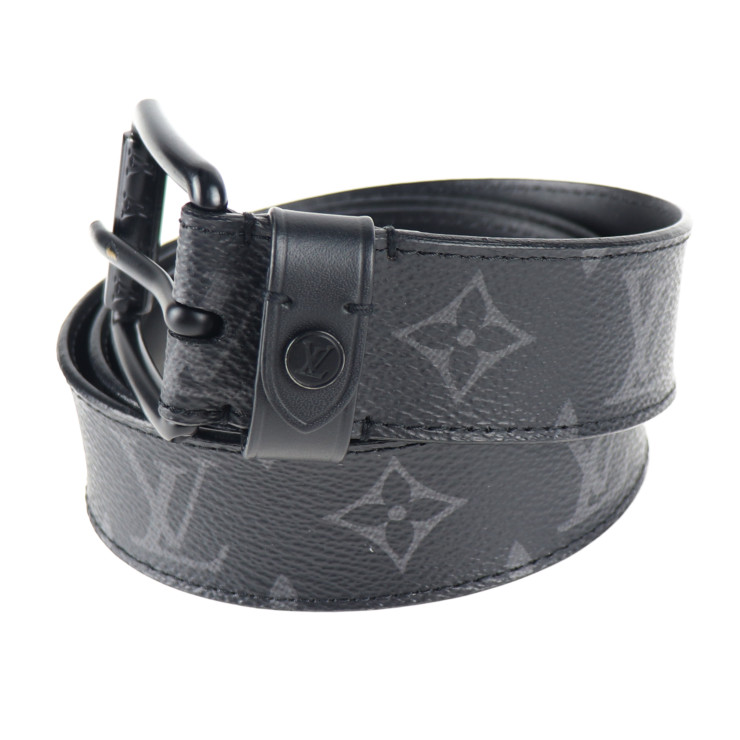 LOUIS VUITTON belt M0043 PVC leather Black Grey Size90/36 | eBay