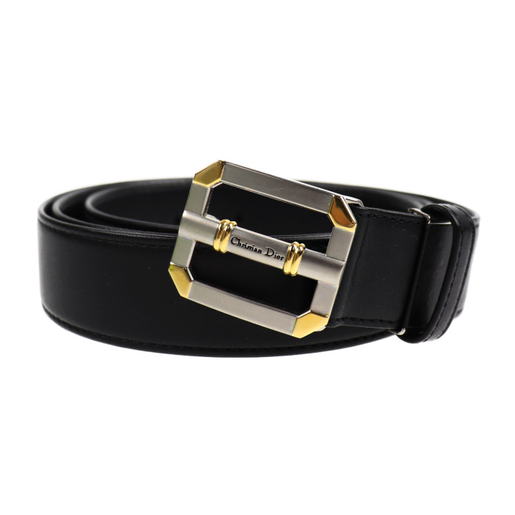 Christian Dior belt leather black Waist 95-100cm | eBay