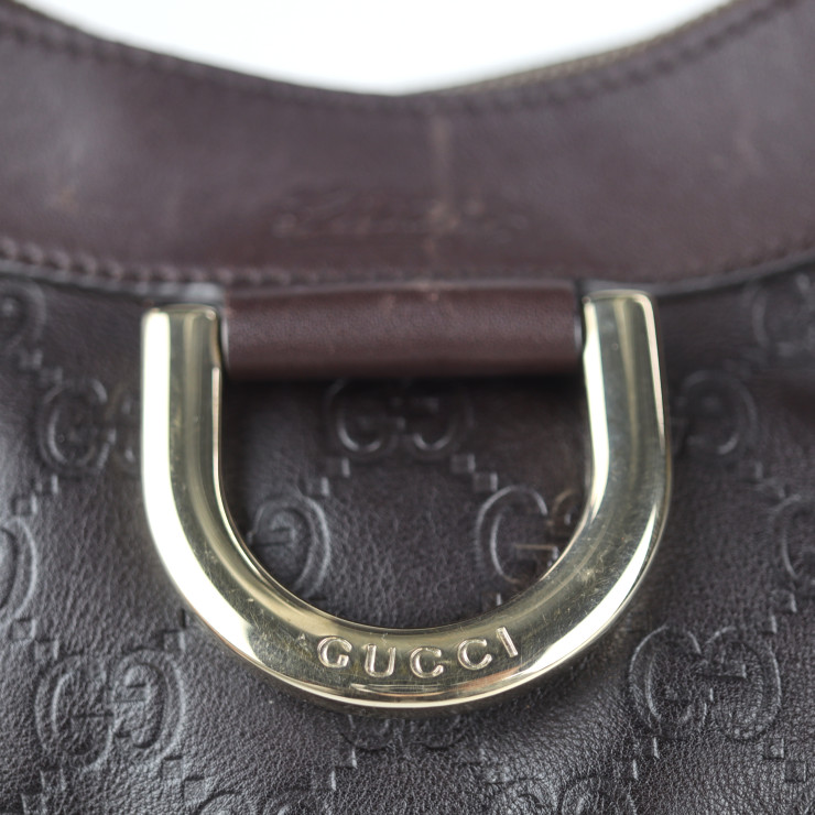 GUCCI Handbag 190525 leather Dark brown | eBay
