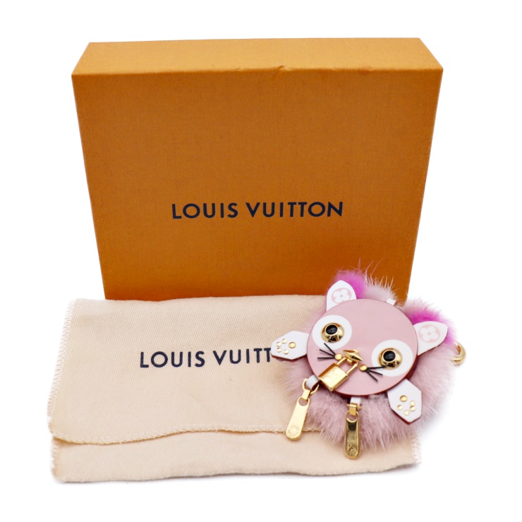 LOUIS VUITTON charm M63093 leather fur pink | eBay