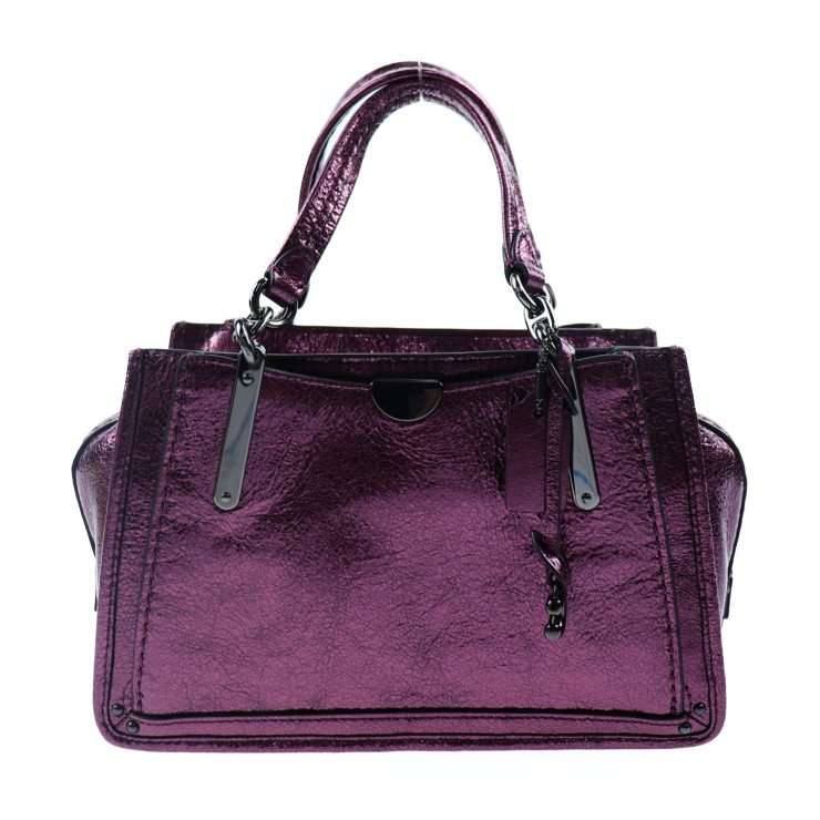 COACH Shoulder Bag 38543 Metallic crinkle leather Purple 2WAY handbag ...