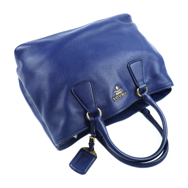 PRADA Shoulder Bag BN2794 leather blue 2WAY | eBay