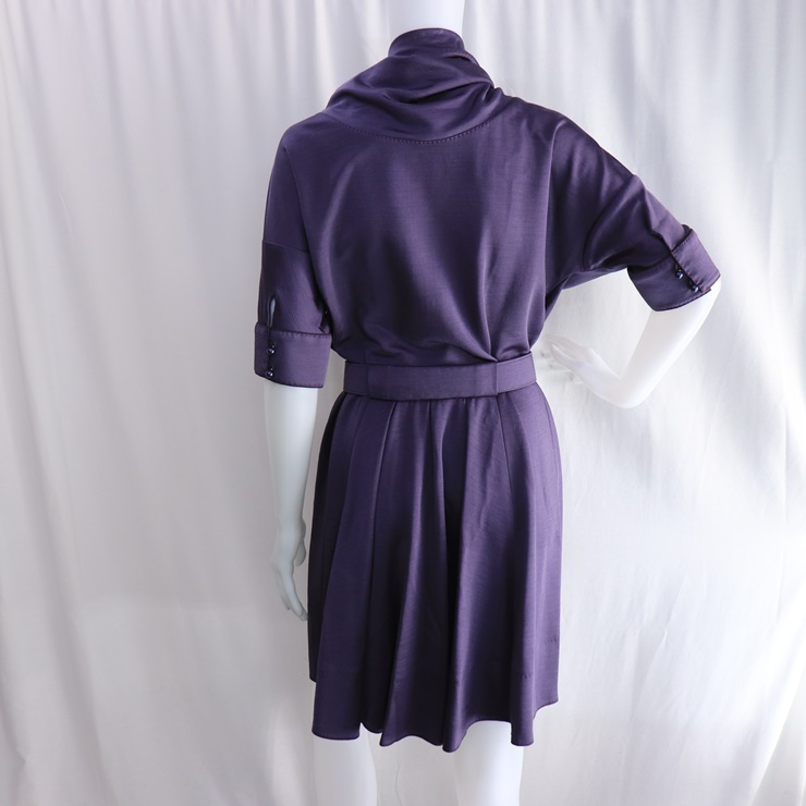 LOUIS VUITTON one piece wool Rayon Nylon Purple Raglan sleeves with belt Size36 | eBay
