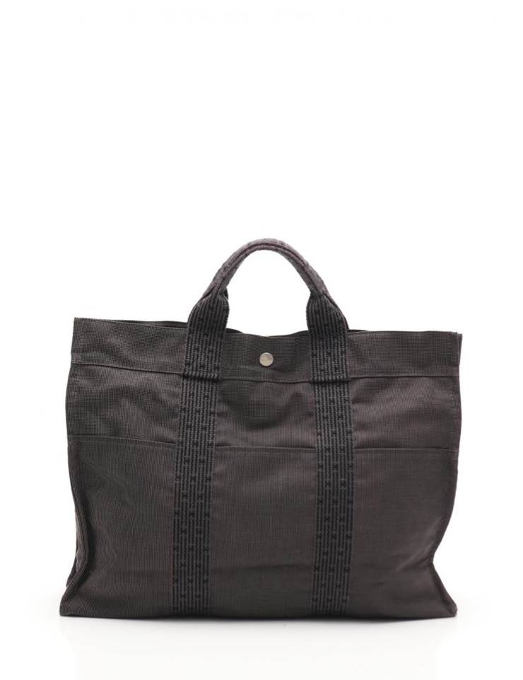 HERMES Tote Bag canvas gray Handbag | eBay