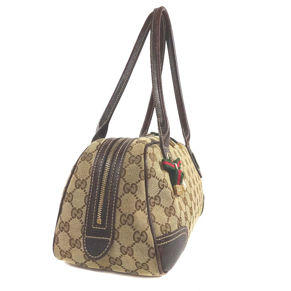 GUCCI 161720 Princey Shelley Line Mini Boston Bag Shoulder Bag Brown GG canv... | eBay