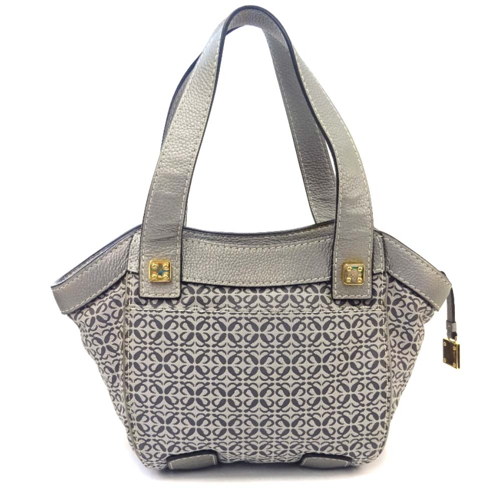 Loewe Shoulder Bag Tote Bag gray canvas/leather Women | eBay