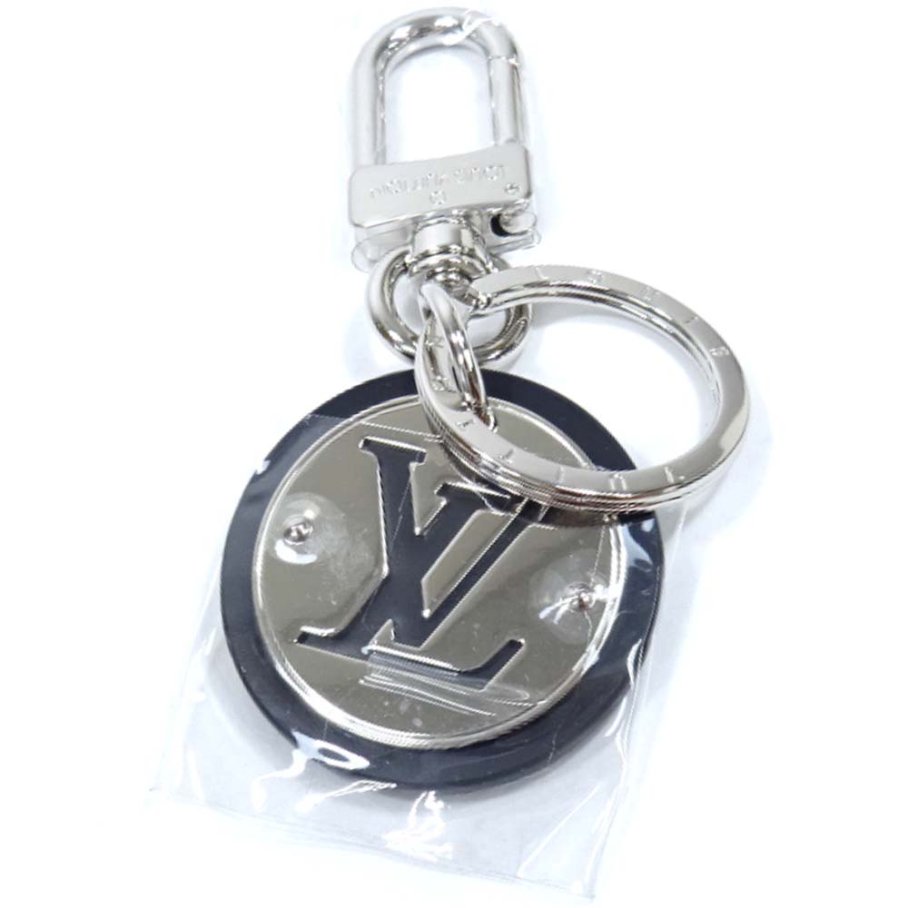 LOUIS VUITTON Silver M67362 LV Circle Cut Key Chain Ring Key
