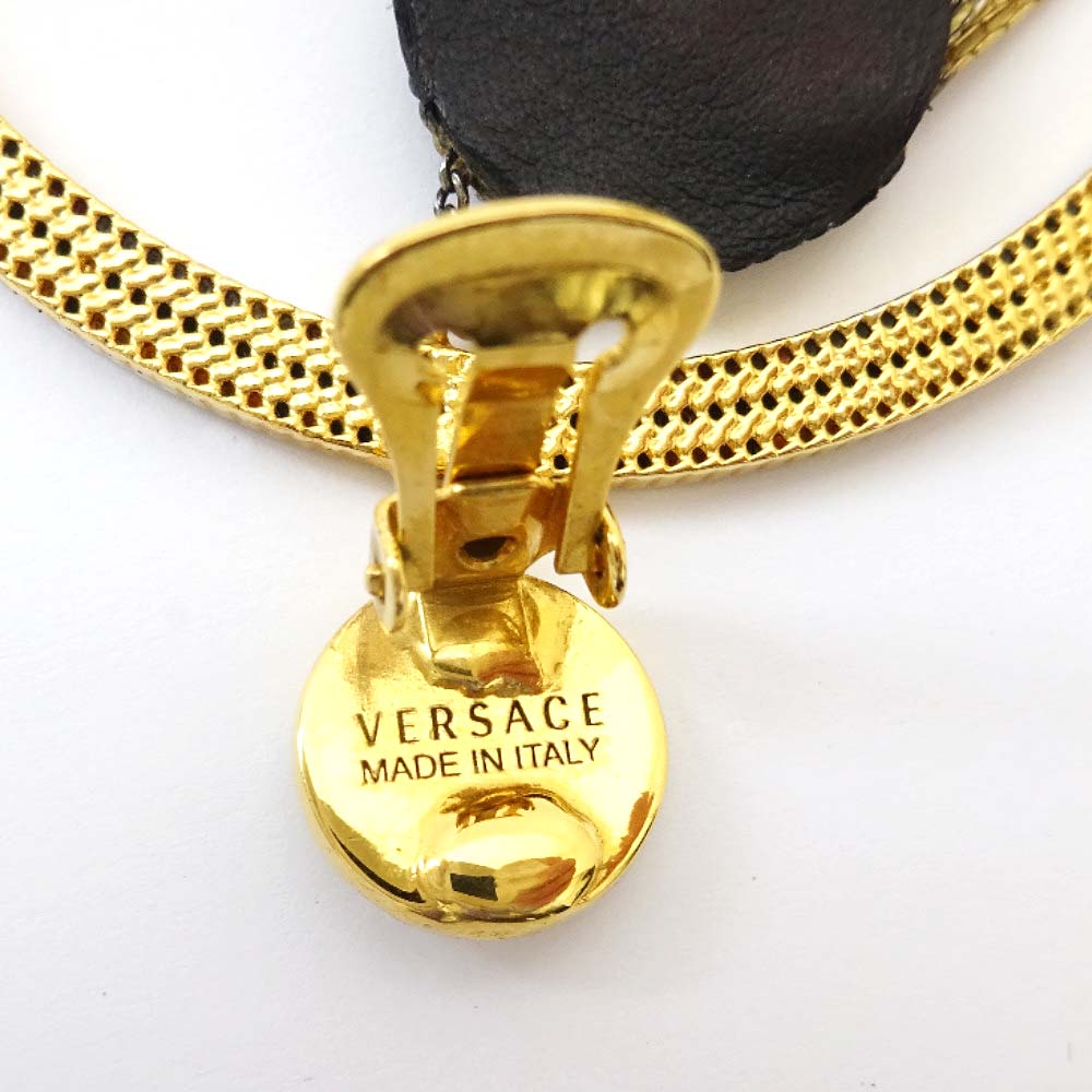versace earrings black and gold
