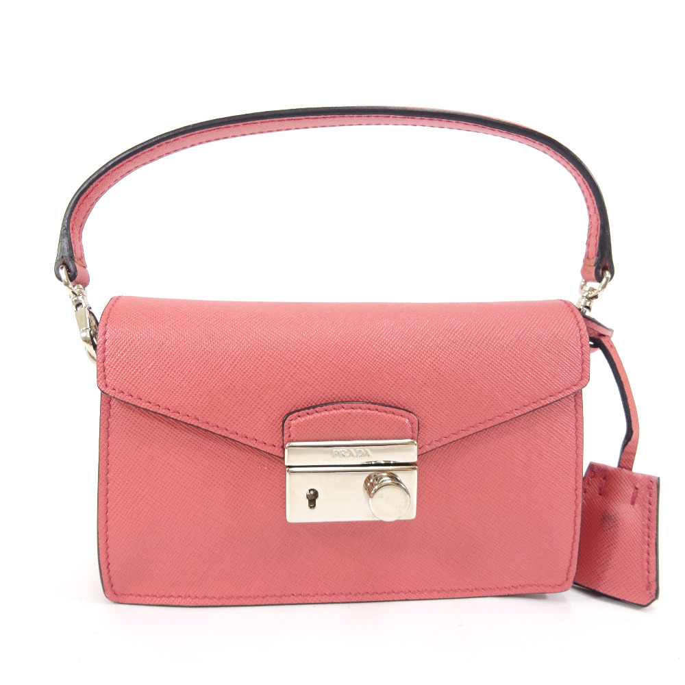 PRADA Saffiano 2WAY Handbag Mini pochette Shoulder Bag leather Women | eBay