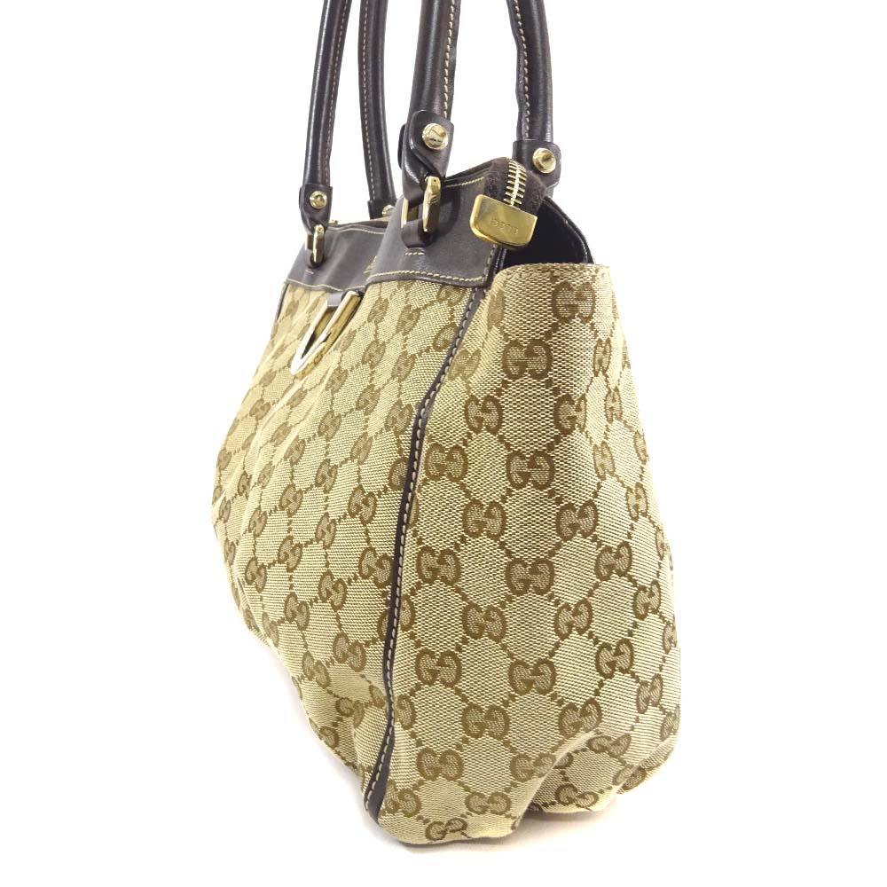 GUCCI 189831 GG Canvas Shoulder Shoulder Tote Bag GG canvas/leather