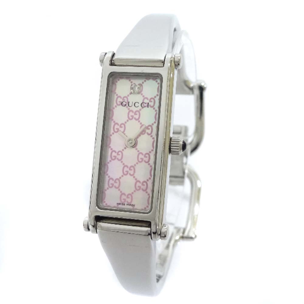 GUCCI 1500L Bangle GG 1P diamond Watches Stainless Steel/diamond Women ...