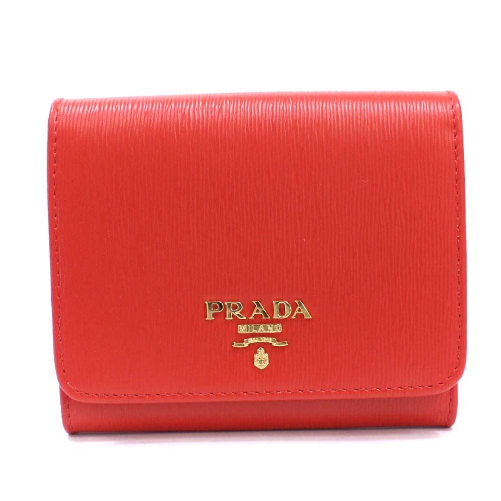 PRADA 1MH176 Compact wallet Tri-fold wallet leather Women 8056158515974 ...