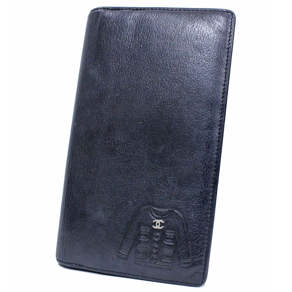 Details About Chanel Jacket Motif Bifold Purse Leather Women