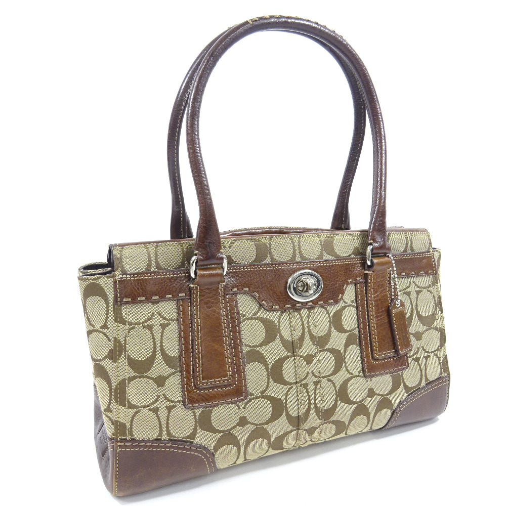 Coach 11589 Medium carry-all Signature Tote Bag Brown canvas/leather ...