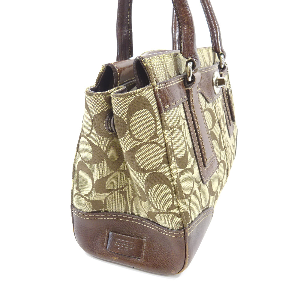 Coach 11589 Medium carry-all Signature Tote Bag Brown canvas/leather