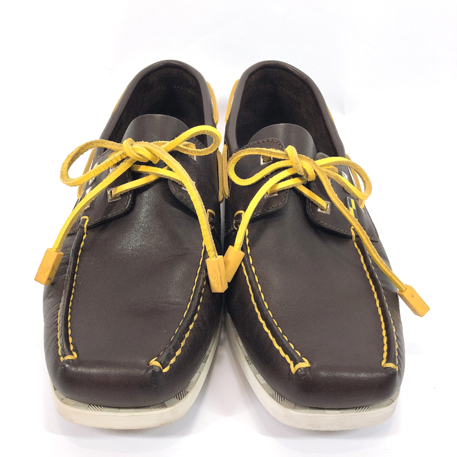 LOUIS VUITTON Deck shoes Louis Vuitton cup leather yellow mens 6 1/2 size | eBay