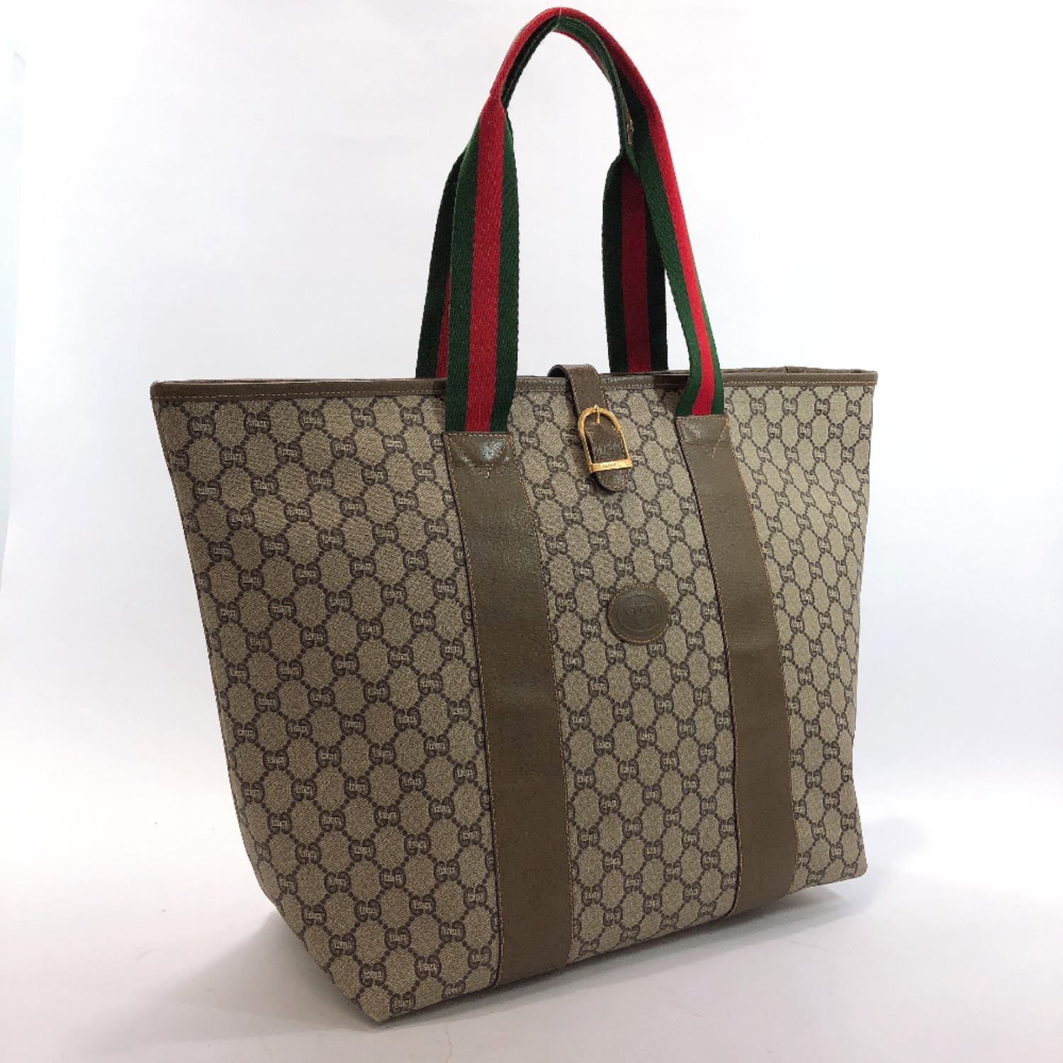 Authentic GUCCI Tote Bag vintage GG PLUS/leather Brown | eBay