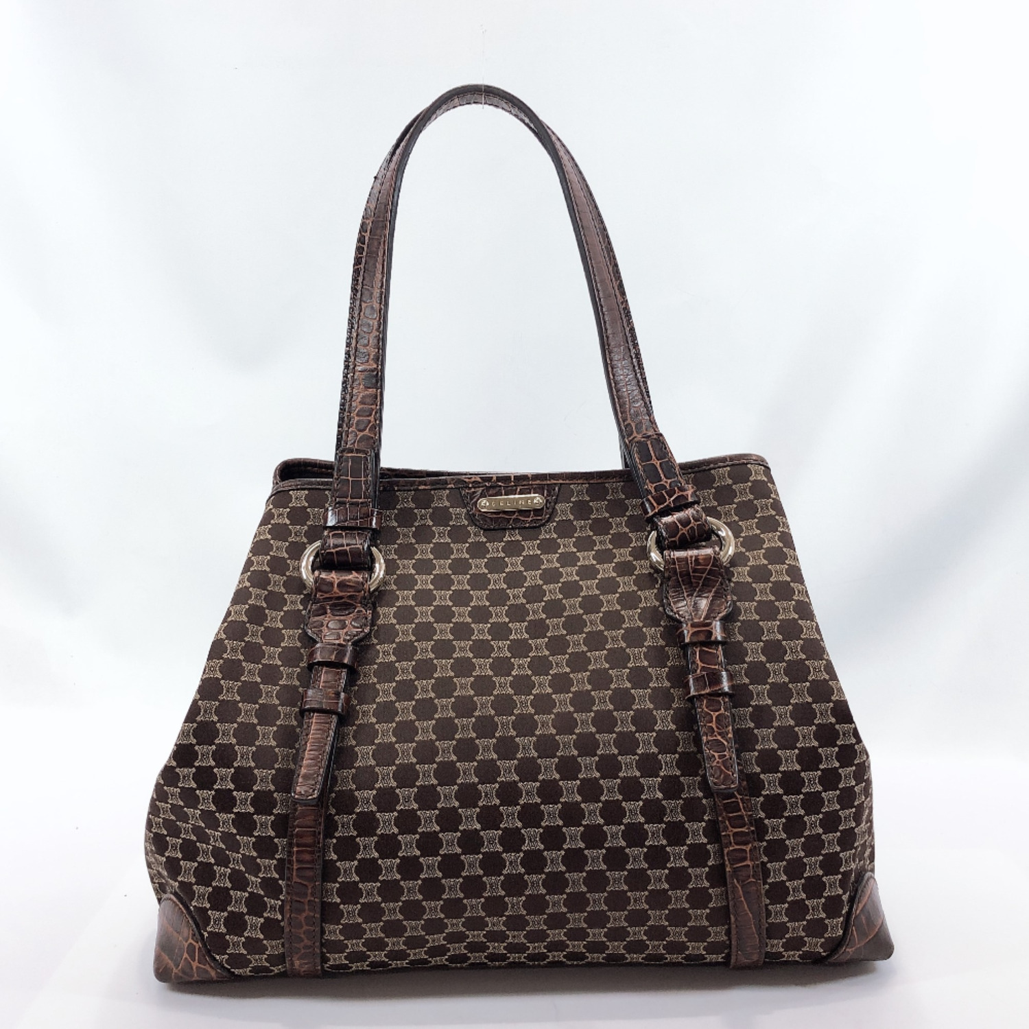 CELINE Tote Bag Macadam canvas/leather Women | eBay