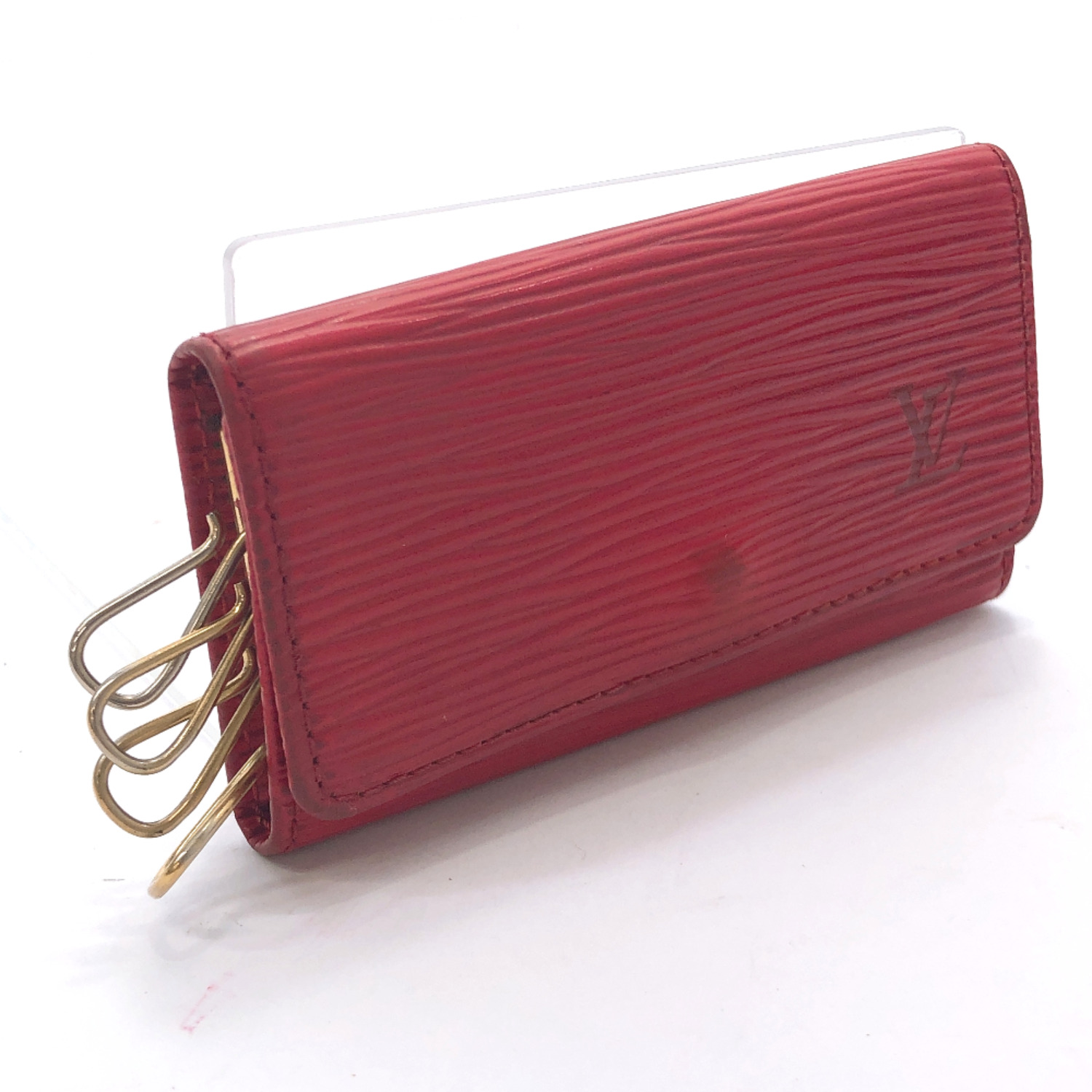Louis Vuitton Red Epi Leather Multicles 4 Key Holder Wallet Case