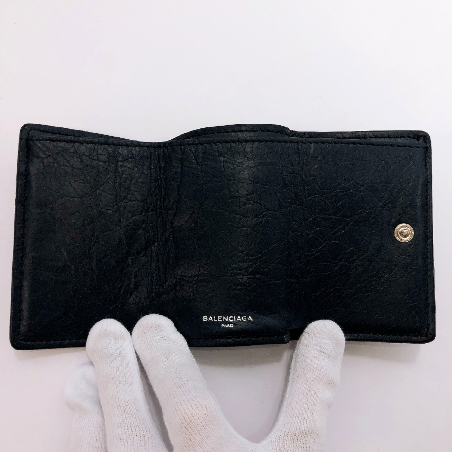 BALENCIAGA Tri-fold wallet 477455 Classic Mini wallet leather Women | eBay