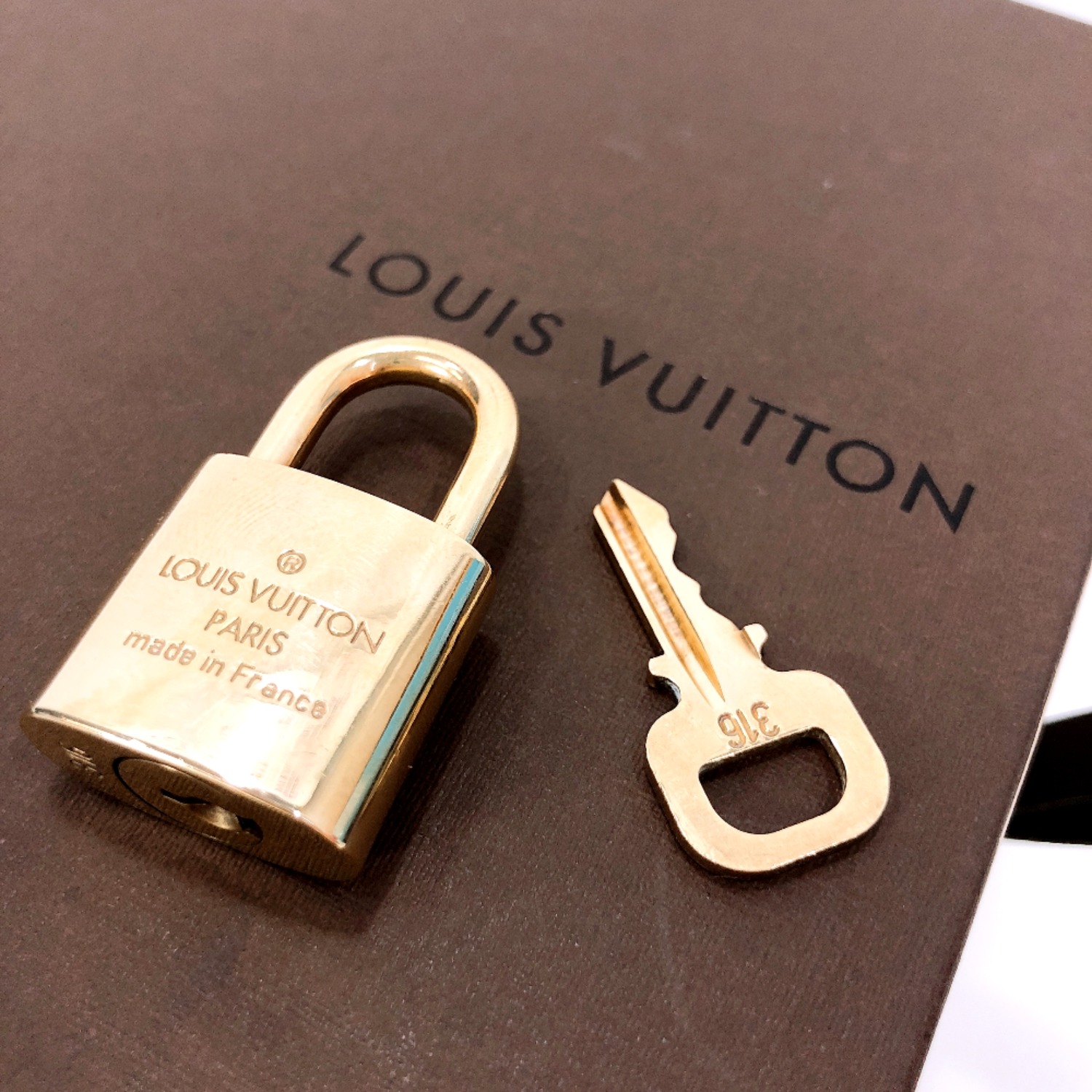 LOUIS VUITTON PadLock Lock Key for Bags Brass Gold Color Number random | eBay