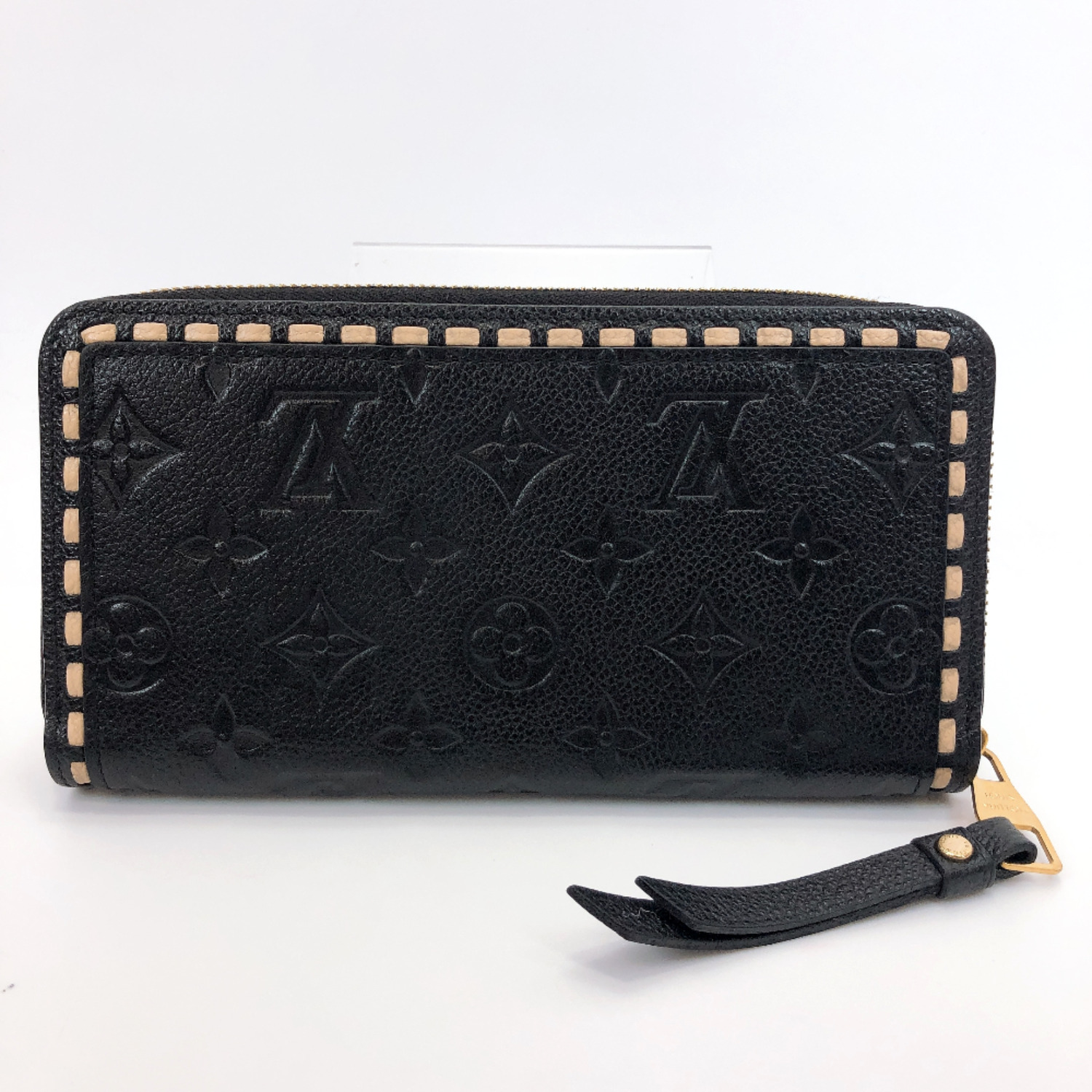 LOUIS VUITTON M64805 stitch Zippy wallet purse beige Monogram Ann Platt Women | eBay