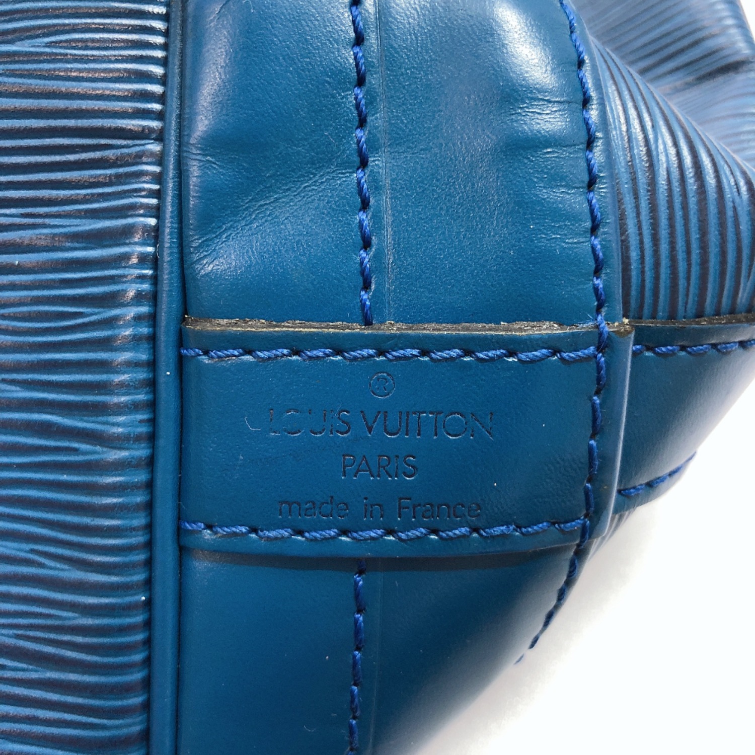 Vintage 90s Louis Vuitton Blue Epi Leather Speedy 30 Handbag By
