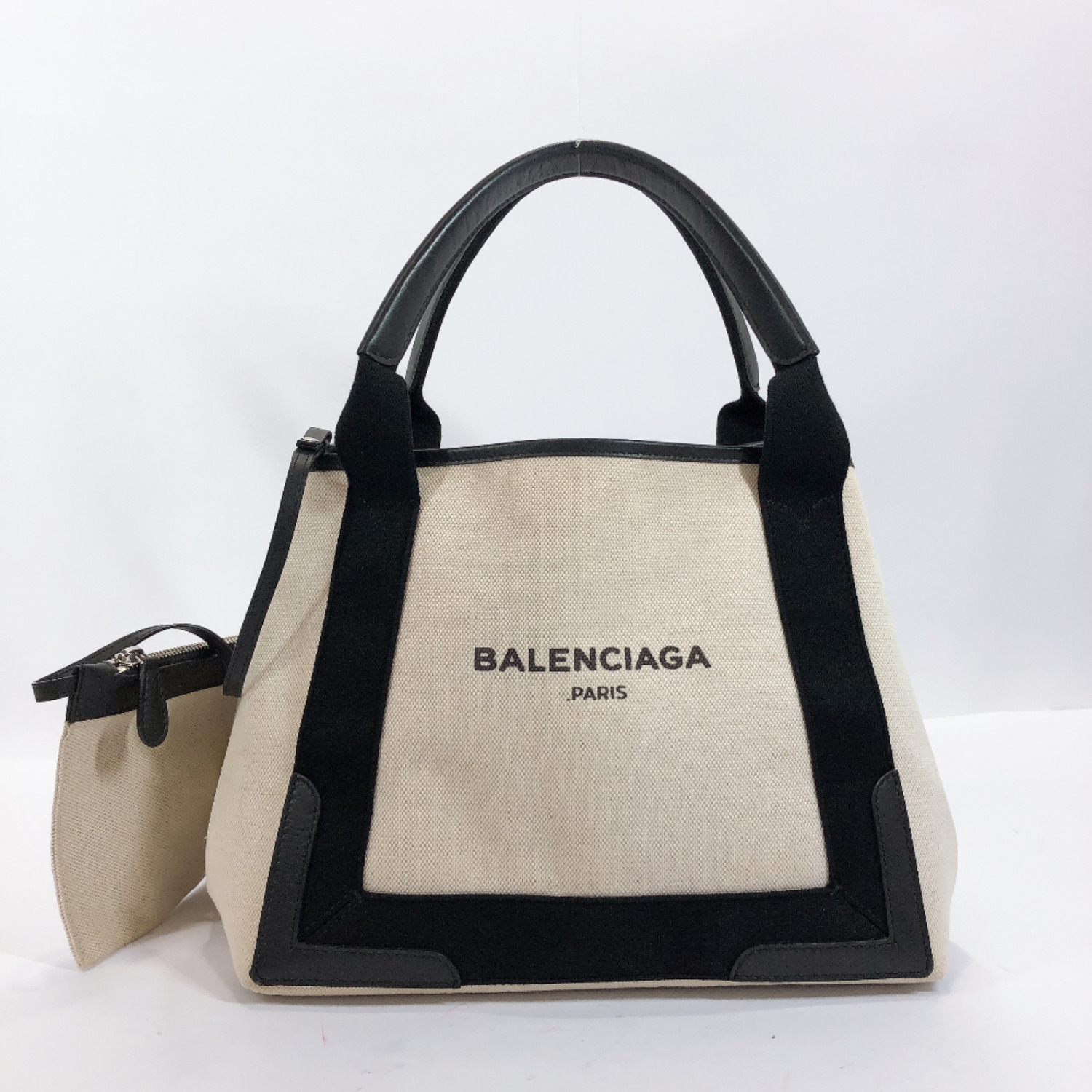 BALENCIAGA 339933 Navy kabas Tote Bag black canvas Women | eBay