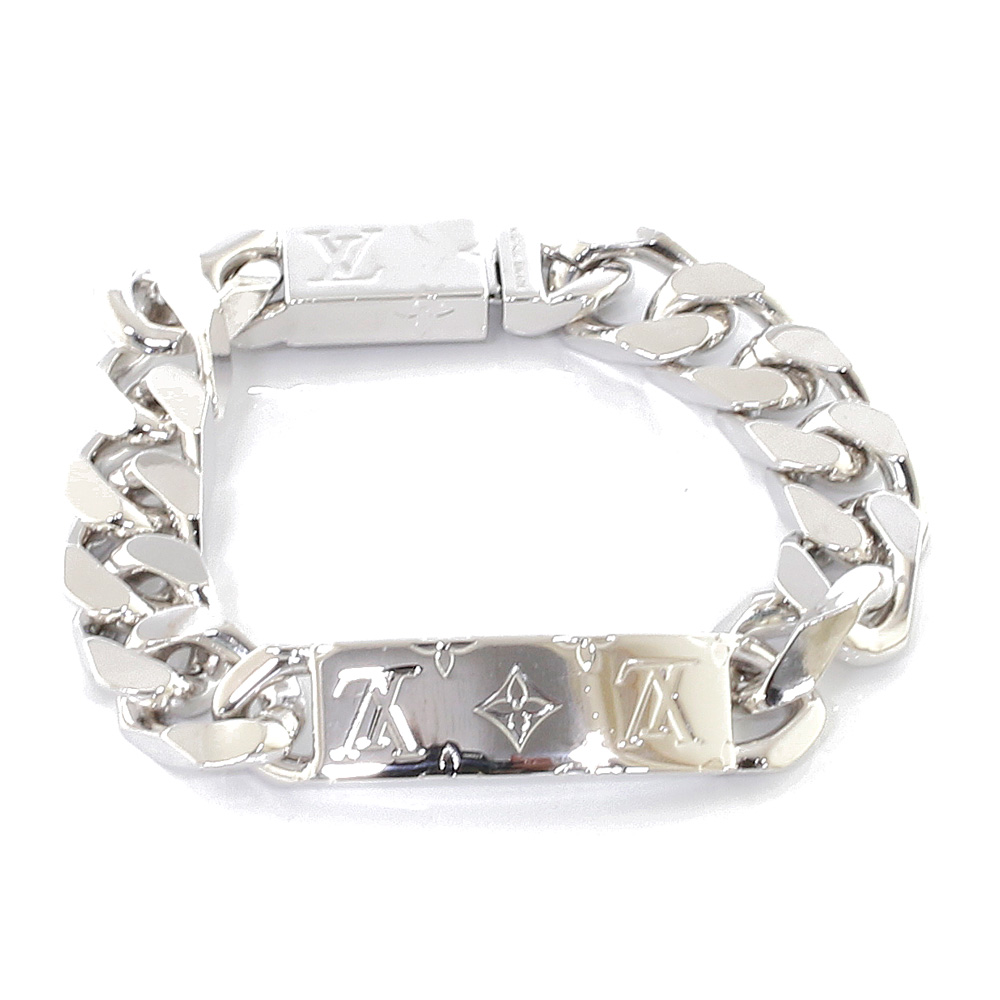 Louis Vuitton, Jewelry, Louis Vuitton Chain Bracelet Monogram M62486  Metal Bangle Silver