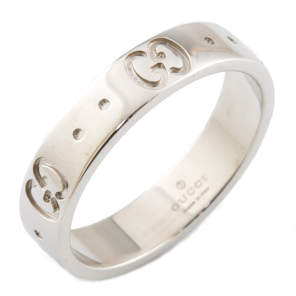 GUCCI Ring Silver 18K K18 white gold 