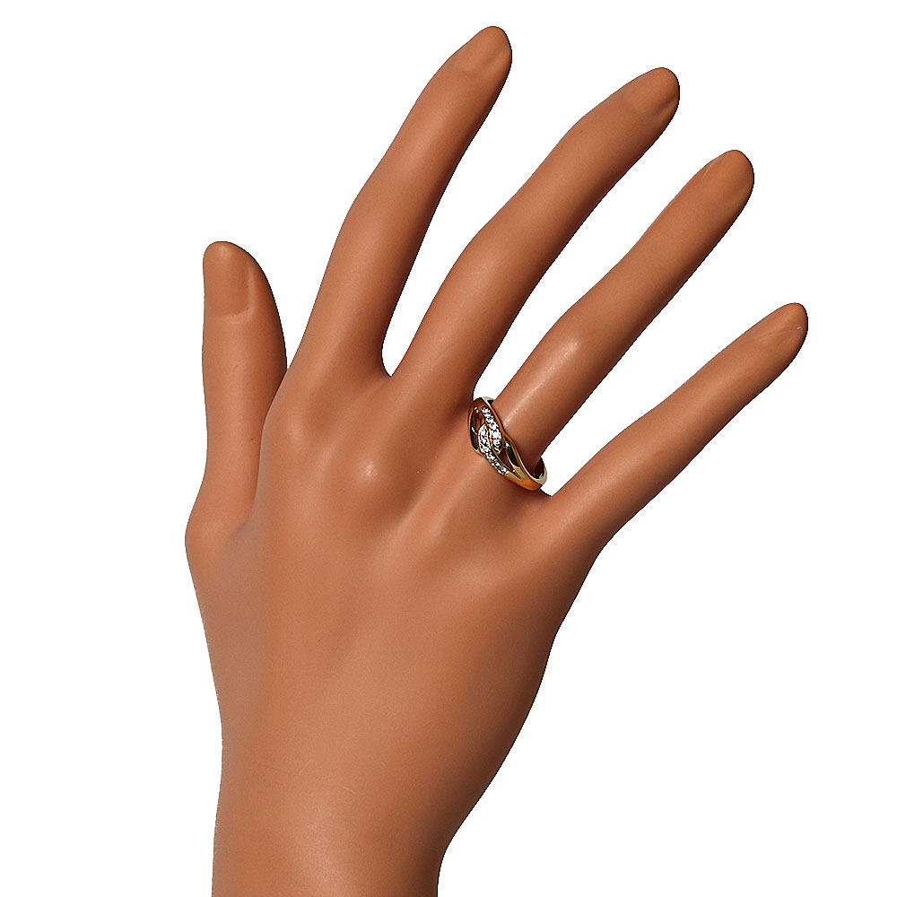 POLA Ring Gold Color 18K K18 Gold Diamond 12 Stones From Japan EBay