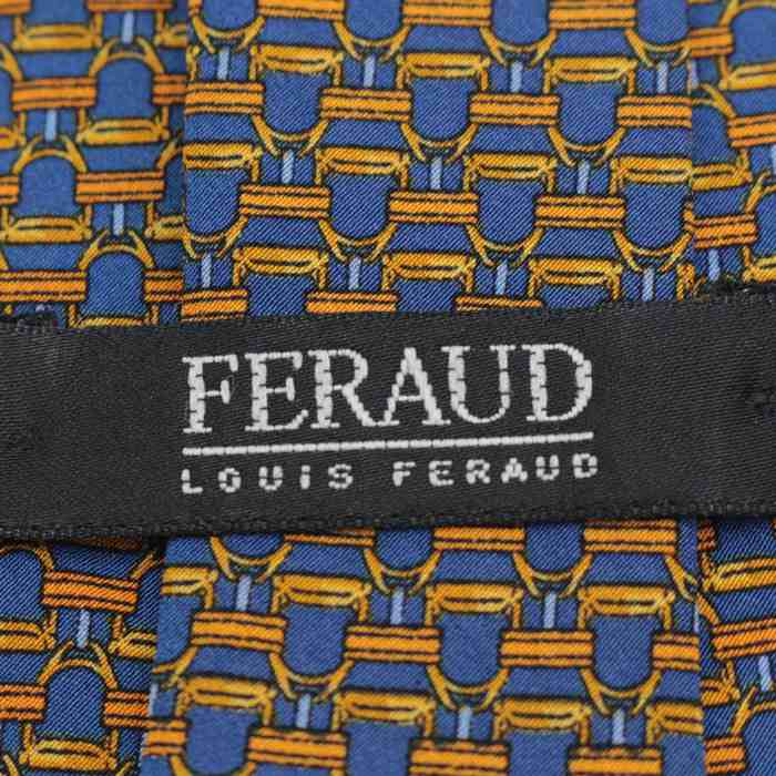 ルイフェロー ブランド ネクタイ シルク 小紋柄 総柄 メンズ ネイビー Louis Feraud 【中古】