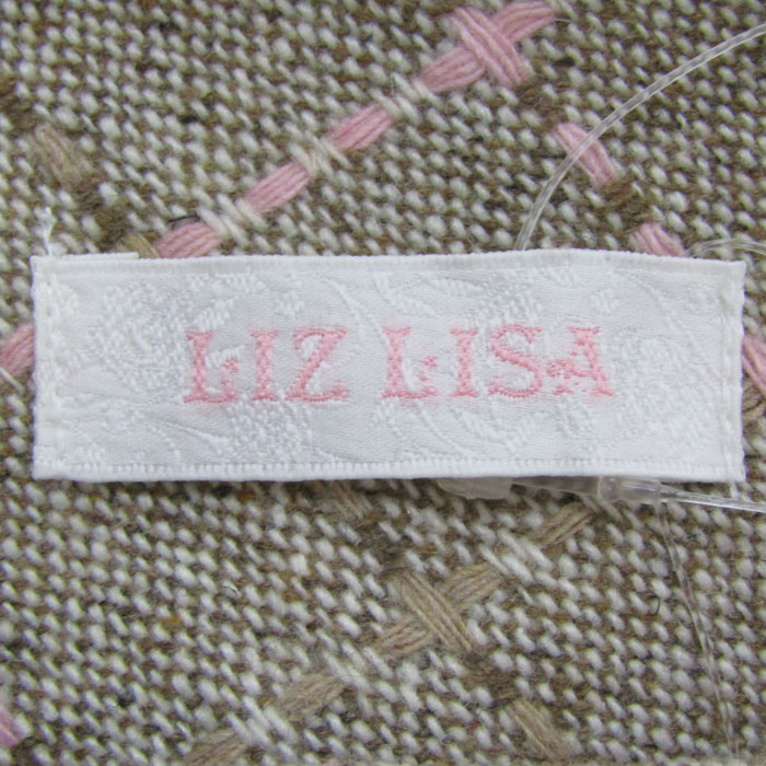 LIZLISAピンク チェック柄 フレアスカート　ウールミニスカート　旧タグ リズリサ ミニスカート ボトムス チェック柄 ウール混 レディース F