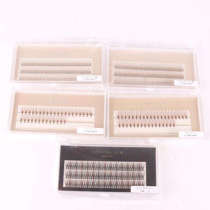 ツノンズラッシュ他 マツエク 5点セット10-12mm Dカール 未使用有  