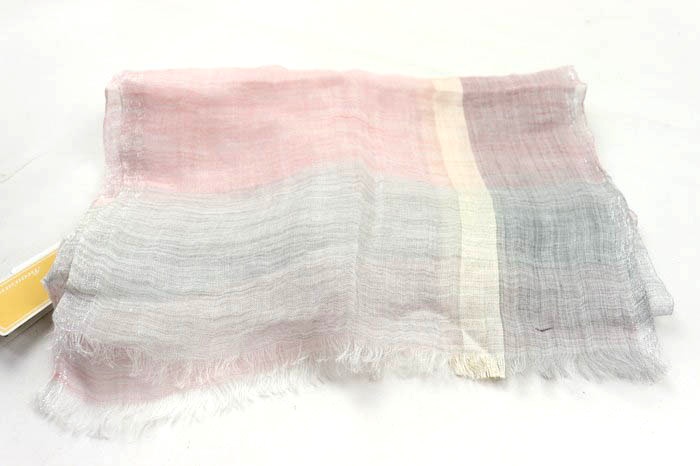 ブルーレーベルクレストブリッジ　カシミヤ混 チェック　マフラー　ピンク ブルーレーベルクレストブリッジ カシミヤ混 チェック マフラー ピンク