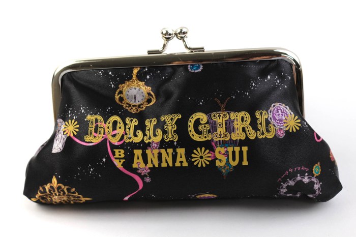 アナスイ ポーチ がま口 DOLLY GIRL ノベルティ 小物入れ ブランド レディース ブラック ANNA SUI 【中古】｜ANNA SUI ｜店舗買取｜財布/小物＞ポーチ｜USEDのアパレル通販サイト - SMASELL（スマセル）