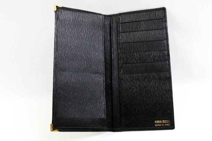 NINA RICCI 黒長財布【新品】 ニナリッチ 札入れ 長財布 二つ折り イタリア製 ウォレット