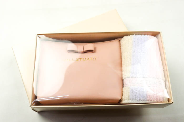 JILLSTUART／ジルスチュアート 丸っこく コスメポーチ&ハンカチ3枚セット 新品