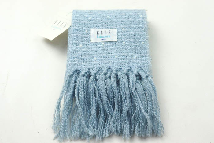 イヴサンローラン シルク スカーフ ストール 長方形 ブラウン×ホワイト