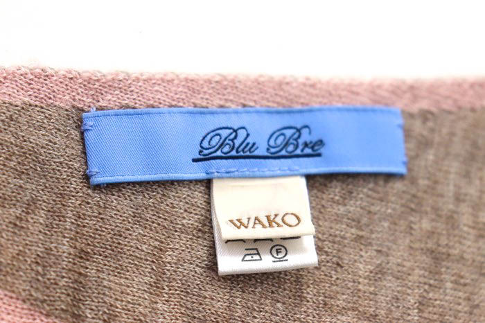 新品未使用WAKOマフラー 総柄 シルク カシミヤブルー