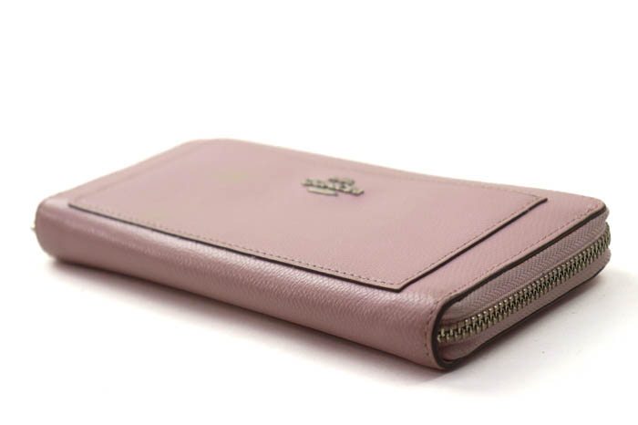 【新品未使用!!】COACH ブラウン ピンク 長財布 新品】COACH コーチ 長財布 シグネチャー ブラウン ピンク