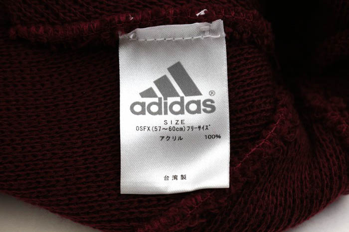 アディダス ニットキャップ ロゴ 帽子 ブランド メンズ OSFXサイズ ワインレッド adidas 【中古】｜adidas｜店舗買取｜財布/小物＞その他小物｜USEDのアパレル通販サイト  - SMASELL（スマセル）