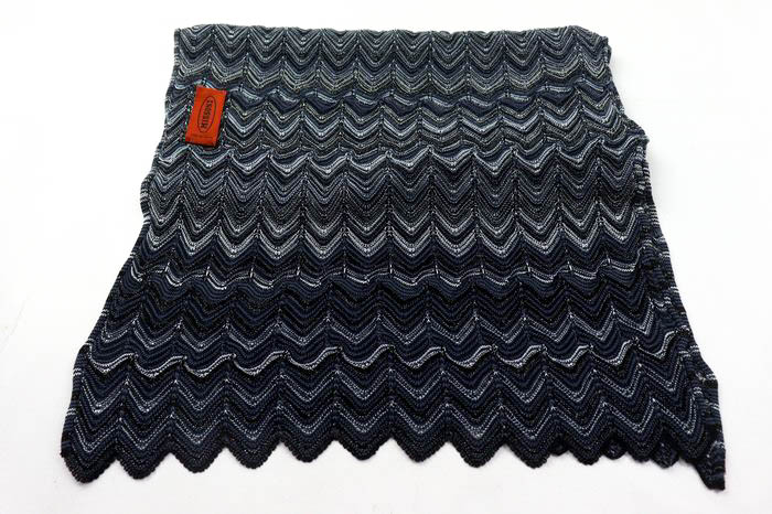MISSONI ミッソーニ マフラー ストール ショール ブルー系 ミッソーニ MISSONI マフラー ストール 総柄 青 ブルー /JS □SH