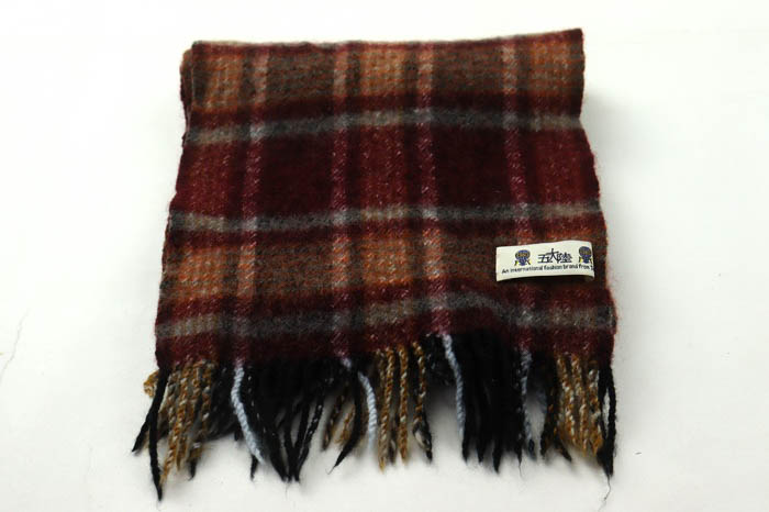 五大陸 gotairiku ウール100％ チェック柄 シングル2Bビジネススーツ 背抜き サイズ40L グレー オンワード樫山 m0226-11 五大陸 マフラー ストール チェック柄 ブランド メンズ レッド