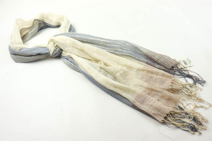 Khadi and Co 透かし編みショール グレー/レッド クーコ ストール 未