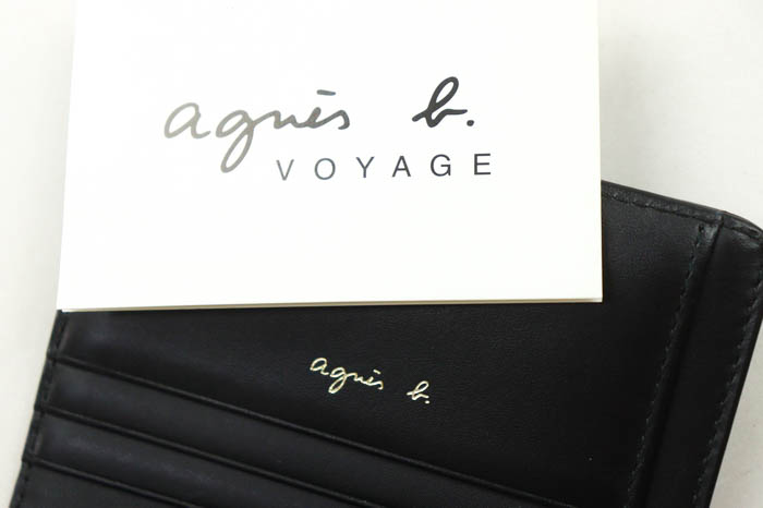 アニエスベー(agnès b.) 二つ折り財布　ブラック レザー 二つ折りウォレット ZAW01－06 ｜agnès b. VOYAGE FEMME