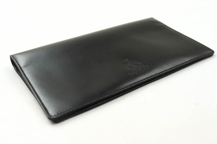 雰囲気抜群！ 新品 ランバン LANVIN 本革 長財布 ブラック メンズ L6